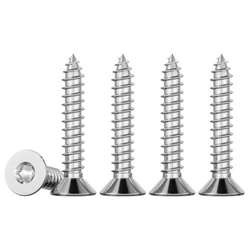 Drenky Vis Autotaraudeuses à Tête Fraisée M3 x 25 à Bois Torx En Acier Inoxydable A2 V2A Entièrement Fileté 50 Pièces Clous, Vise Et Fixations, TX10