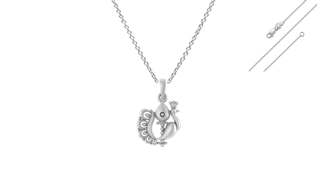 Pendentif Dieu Kartikeya argent 925 ciselé avec chaîne - 6