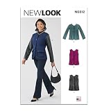 New Look Patrón de costura UN6812A para chaqueta y chaleco de mujer A (10-12-14-16-18-20-22)