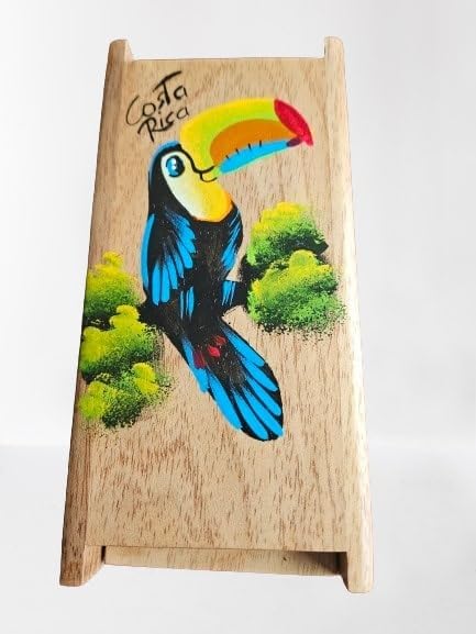 Tapanti store.Chorreador,Costa Rican handcrafted foldable wooden pour-over coffee maker.Includes a reusable cloth filter.Hand painted Toucan wooden design.Light Cedar.Perfect for travel
