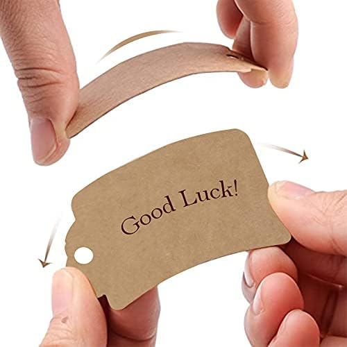 Gift Tags, Brown Gift Tag Plain Luggage Labels with String, Recyclable Kraft Paper Hang Parcel Tag for Crafts DIY with Jute Twine 100 Pcs