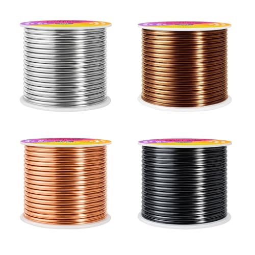 Image of Mandala Crafts 10 Gauge Anodized Aluminum Craft Wire for Jewelry Making - 128 FT Colored Flexible Neutral Wire - Bendable for Bonsai Armature Crafting Sculpting