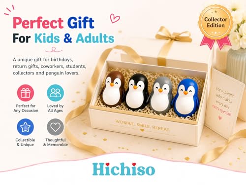 Image of Roly Poly Penguin Wobbler | Cute Self-Righting Penguin Desk Toy | Stress Relief Fidget Toy | Mini Penguin Collectible | Office Desk Decor & Gift (Emperor Black, 1 pc)