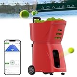 Dfdieratve MáQuina de Pelotas de Tenis, Pelota de Tenis PortáTil AutomáTica, áNgulo Ajustable, Velocidad, RotacióN, para Entrenamiento y PráCtica de Jugadores de Nivel BáSico,Red