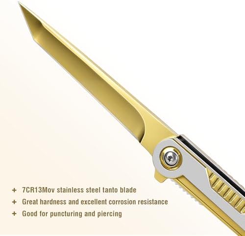 FUNBRO Edc Tanto Blade Folding Knives with Clip - 1