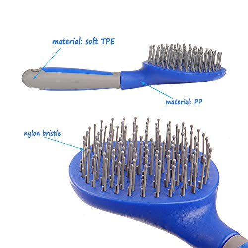 BOTH WINNERS Mane and Tail Brush for Horses and Dogs with Soft Touch Grip (BLUE) - Image 5