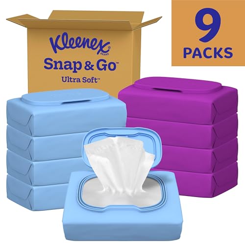 Image of Kleenex Snap & Go Ultra Soft Facial Tissues, 9 On-The-Go Packs, 25 Tissues per Pack, 3-Ply, Packaging May Vary