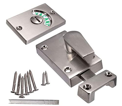 Image of NISHAN Zinc (10 Set) Indicator Bolt Bathroom /Toilet Door Lock, Engaged /Vacant Privacy Latch Chrome