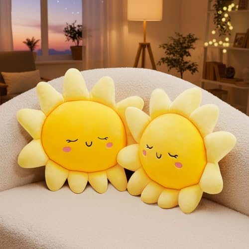 Juexica 2 Pcs Sun Pillow Sunshine Plush, 13.7 Inch, Yellow by Juexica - Used condition - US$19.64