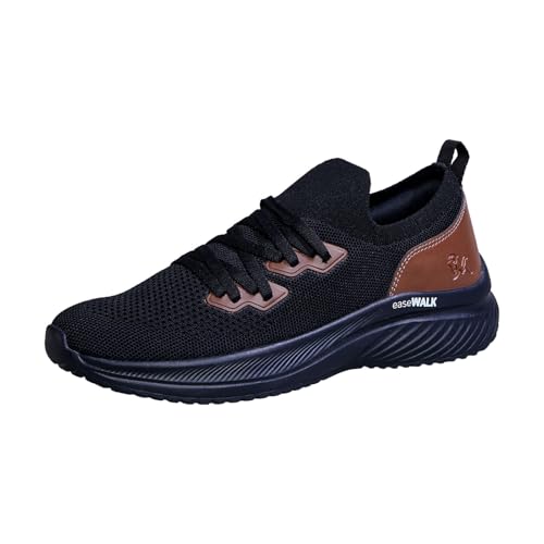 Image of Neeman's Ease Walk Snug Sneakers for Men | Breathable Knit, Stretchable Fit & Cushioned Comfort for Everyday Walking