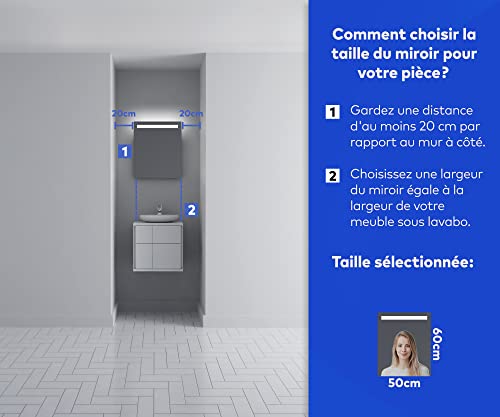 Miroir avec éclairage intégré LED 50x60 cm Artforma Personalizer - 3