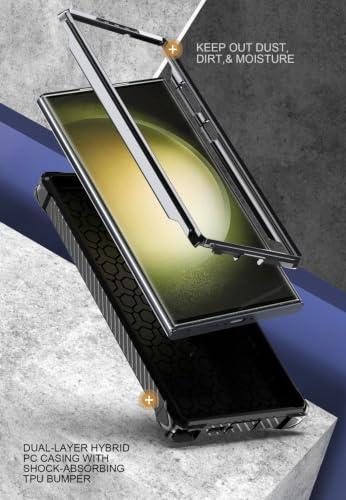 Coque Samsung S25 rigide antichoc vert armée protégeant l'objectif photo