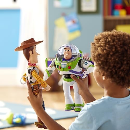 Disney Store Official Sheriff Woody Interactive Talking Action Figure, Pixar's Toy Story, 39cm/15”, Pull string Cowboy Doll Featuring 15+ English Phrases, Interacts with Other Characters, Ages 3+ - View 5