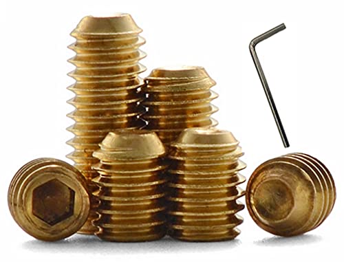 HSCRSTAR M8x10mm 10pcs Brass hex Socket Set Screw headness grub Screw Send Wrench 1pcs