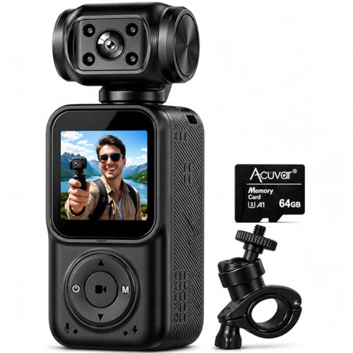 Acuvar 4K Pocket Vlogging Camera with Stabilizer