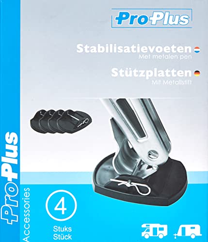 ProPlus 361528 4 x Stützplatten mit Metallstift für Kurbelstützen Wohnwagen