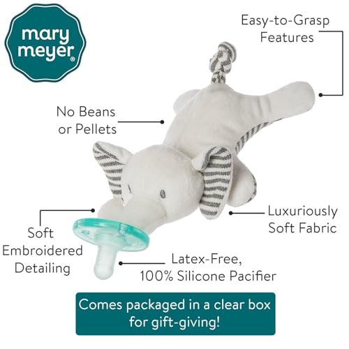 Mary Meyer WubbaNub Infant Pacifier, 6-Inches, Afrique Elephant