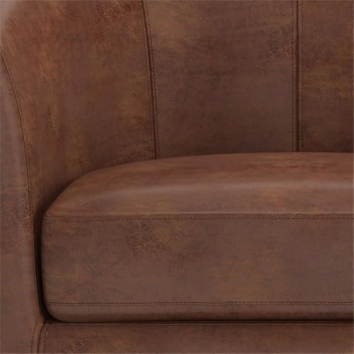 Sillón contemporáneo piel sintética marrón miniatura 4