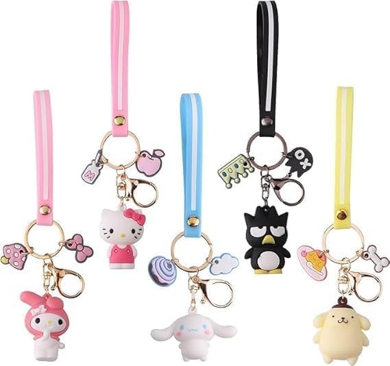 yiwoo ute Wrist Anime Keychain,Kawaii Car Keychain Accessories,Key Purse Handbag Charms for Women