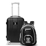 Denco Las Vegas Raiders 2-Piece Luggage Set, Includes 21-inch Two-Tone Hardcase Spinner and 19' Laptop Backpack