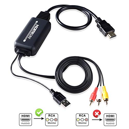 NEWCARE HDMI to RCA Converter Cable Adapter, HDMI to 3RCA Adapter, Support 1080P