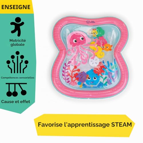 Baby Einstein Tapis d'eau pour Bébé Ocean Explorers Jiggling Janet Tummy Time Water Mat - Tapis d'Éveil avec 6 Formes Marines Flottantes pour Cause à Effet, Multisensoriel, 0-36 Mois, Rose – vue 5