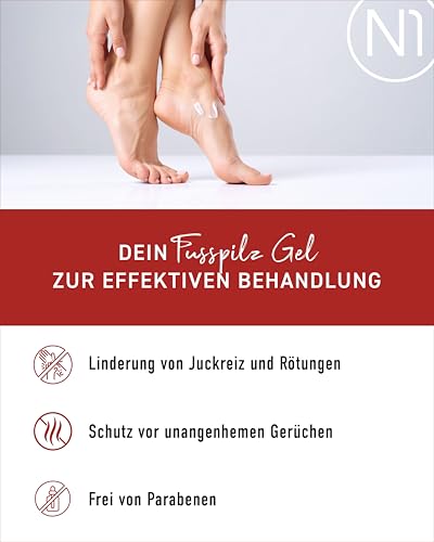 N1 Fußpilz Gel 30ml - Medizinprodukt - lindert Juckreiz & schützt vor unangenehmen Gerüchen - Fußpilz Creme zur Fußpilz Behandlung mit Wirkstoff Natilact - starkes Mittel gegen Fusspilz
