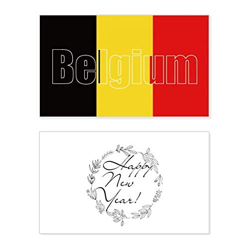 Tarjeta de felicitación de Año Nuevo con bandera de Bélgica personalizable