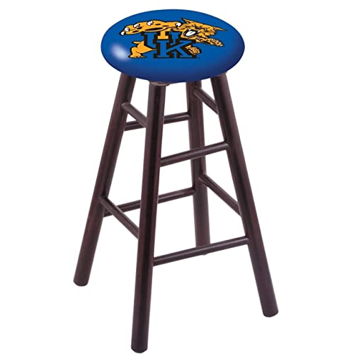 Holland Bar Stool Co. Maple Bar Stool in Dark Cherry Finish with Kentucky Wildcat Seat by The