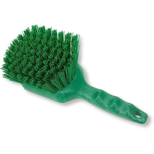 Image of SPARTA 40541EC09 Plastic Scrub Brush, Utility Brush, Kitchen Brush With Hanging Hole For Cleaning, 8 Inches, Green, (Pack of 6)