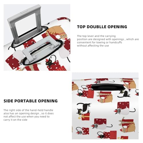 Cute Cat And Christmas Gift For Travel Luggage Cover Suitcase Protector Fits 18-32 Inch Travel Luggage Protector Elastic Luggage Anti-Scratch Suitcase Cover3