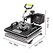 Mophorn Heat Press Machine, 15 x 15 Inch, 5 in 1 Combo Swing Away T-Shirt Sublimation Transfer Printer with Teflon Coated, Mug/Hat/Plate Accessories Included, ETL/FCC Certificated, Black