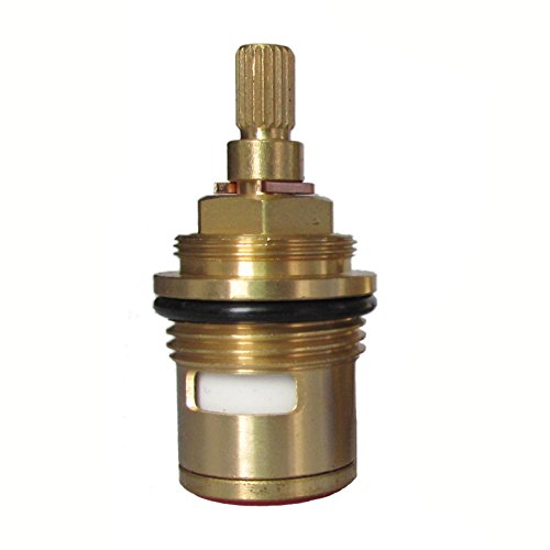 Huashan Pair of Replacement Brass Ceramic Disc Stem Cartridge Faucet Valve Quarter Turn 3/4" X 57mm x 12mm spline length 20 teeth