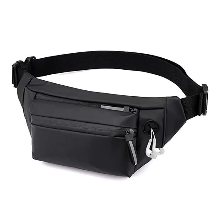 Waist Bag for Men & Women with Adjustable Strap and Headphone Jack, Large Waterproof Chest Bag,Fanny Pack for Hiking,Travel,Camping Running,Sports & Outdoors with 4-Zipper Pockets-image-34