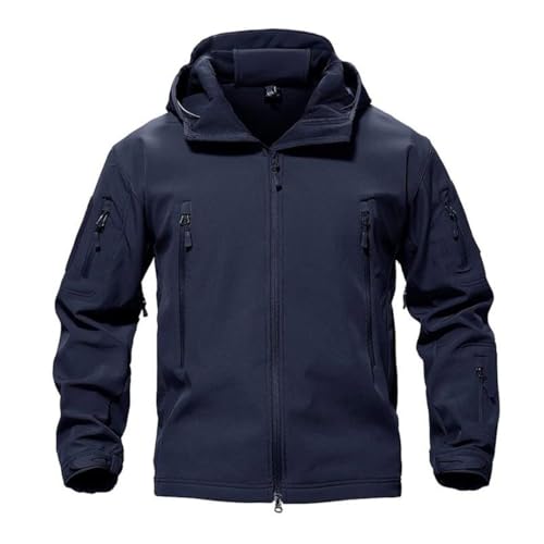 Veste coupe-vent homme imperméable softshell doublée polaire capuche sable XL - 3
