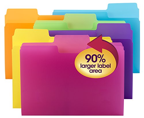 Smead Supertab File Folder, Oversized 1/3-Cut Tab, Letter Size, Poly, 18 Per Pack (10515) #TOP3