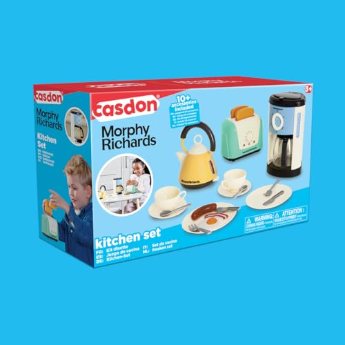Image of Casdon Morphy Richards Toys - Complete Kitchen Set - Toy Appliance Playset for Kids with Toaster, Coffee Maker, Kettle, Play Food & More - for Children Aged 3+
