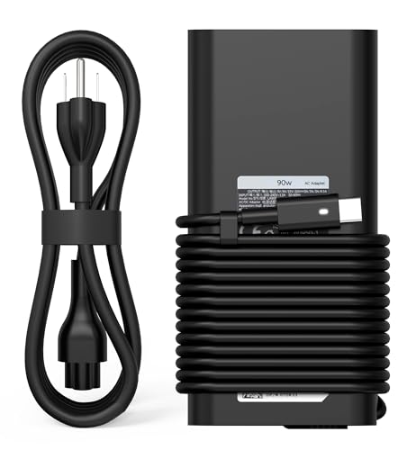 Image of 90W USB C Laptop Charger Compatible with Dell xps Adapter,LA90PM170 DA90PM170 DA65NM170,Latitude 3400 3500 5400 5289 5300 7400 7300 7390 7200 2in1,Precision 3540 Type C Power Cord Supply