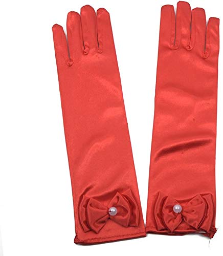 Image of FancyDressWale Girls Satin Long Gloves for Princess Dress Up Party With Bows