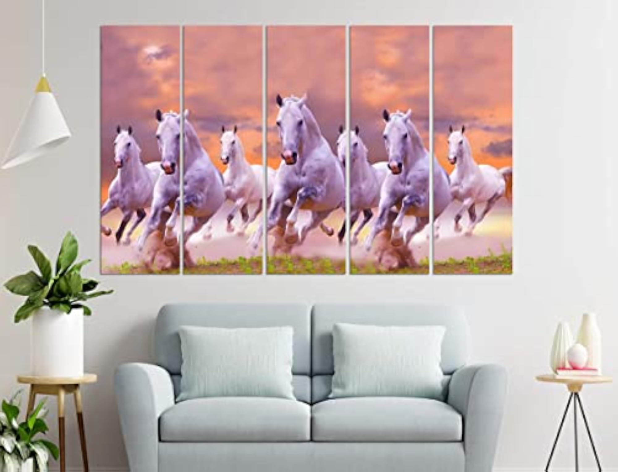 Big Size Multiple Frames Abstract Painting for Wall Decor