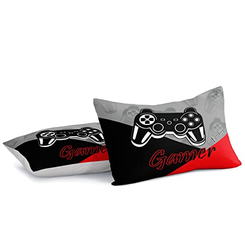 Image of Gaming Bedding for Boys Teen Game Contoller Bedding Set for Kids Down Alternative Comforter for All Season Gamer Home Decor for Comforter Set Queen,1 Comforter 2 Pillowcases