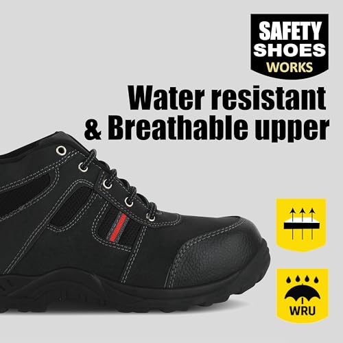 Image of ELECANT Lace-up Steel Toe Safety Shoes for Factory and Industrial Work for Men