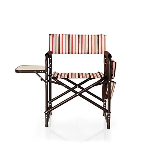 Oniva - A Picnic Time Brand - Sports Chair With Side Table, Beach Chair, Camp Chair For Adults, (Moka) #TOP2