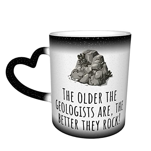 Taza de café Geologist Gift Geologist Geologist Birthday Present The Better They Rock, taza cambiante de color negro en…