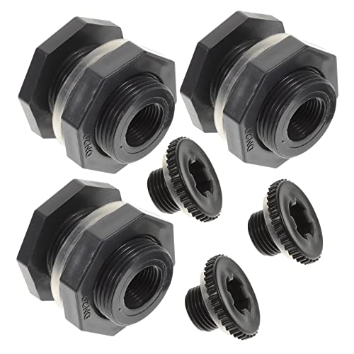 TEMPNAP Set Di 3 Raccordi a Paratia in Pvc Da 1/2 Pollice Guarnizione Sigillante, Connettori Per Vasche e Serbatoi D'acqua, Accessori Per Raccolta Acqua Piovana, Acquari e Impianti Di Irrigazione