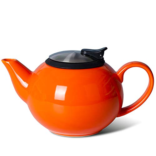 Xiteliy Teapot with Stainless Steel Infuser To Brew Loose Leaf Tea Orange