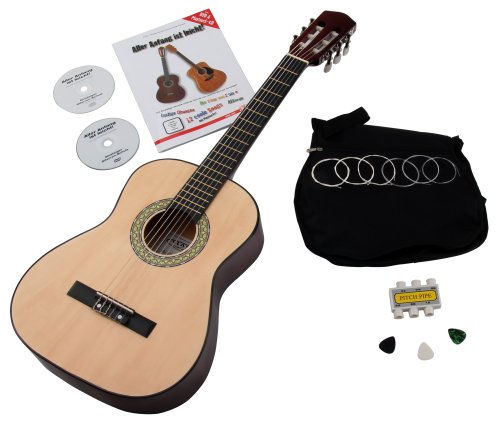 Classic Cantabile AS-851 Pack Guitare Classique 1/2 Nature – Cordes en Nylon d’étude – Guitare de concert idéale pour débutants, enfants – Avec accessoires - Les Beatles, Paul McCartney, John Lennon, RIngo Starr, George Harrison Classic Cantabile AS-851 Pack Guitare Classique 1/2 Nature - Cordes en Nylon d'étude - Guitare de concert idéale pour débutants, enfants - Avec accessoires
