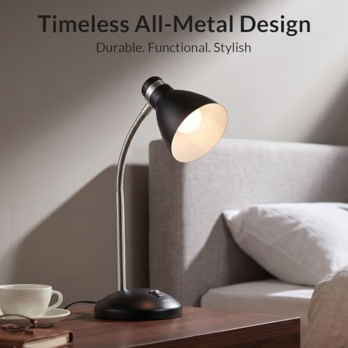 LEPOWER Metal Desk Lamp, Adjustable GooseNeck Reading Light for Bedroom - Image 3