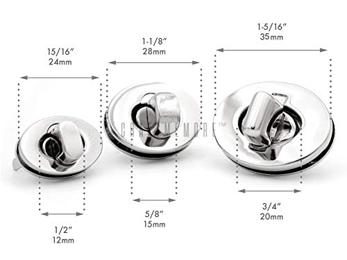 Craftmemore 2Pcs Oval Twist Turn Locks Purse Closure Leathercraft Accessory Turn Lock Clasp (Large 35X26 Mm, Gold) #TOP2