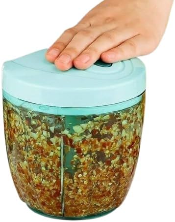 Generic Hand Chopper/New Handy Vegetable Chopper in XL Size 900 ML, Big Compact/Powerful Hand HELD Vegetable Chopper/Blender to CHOP Fruits and Vegetables Sharp SS Blade (900ml), Large, CHBLD042404